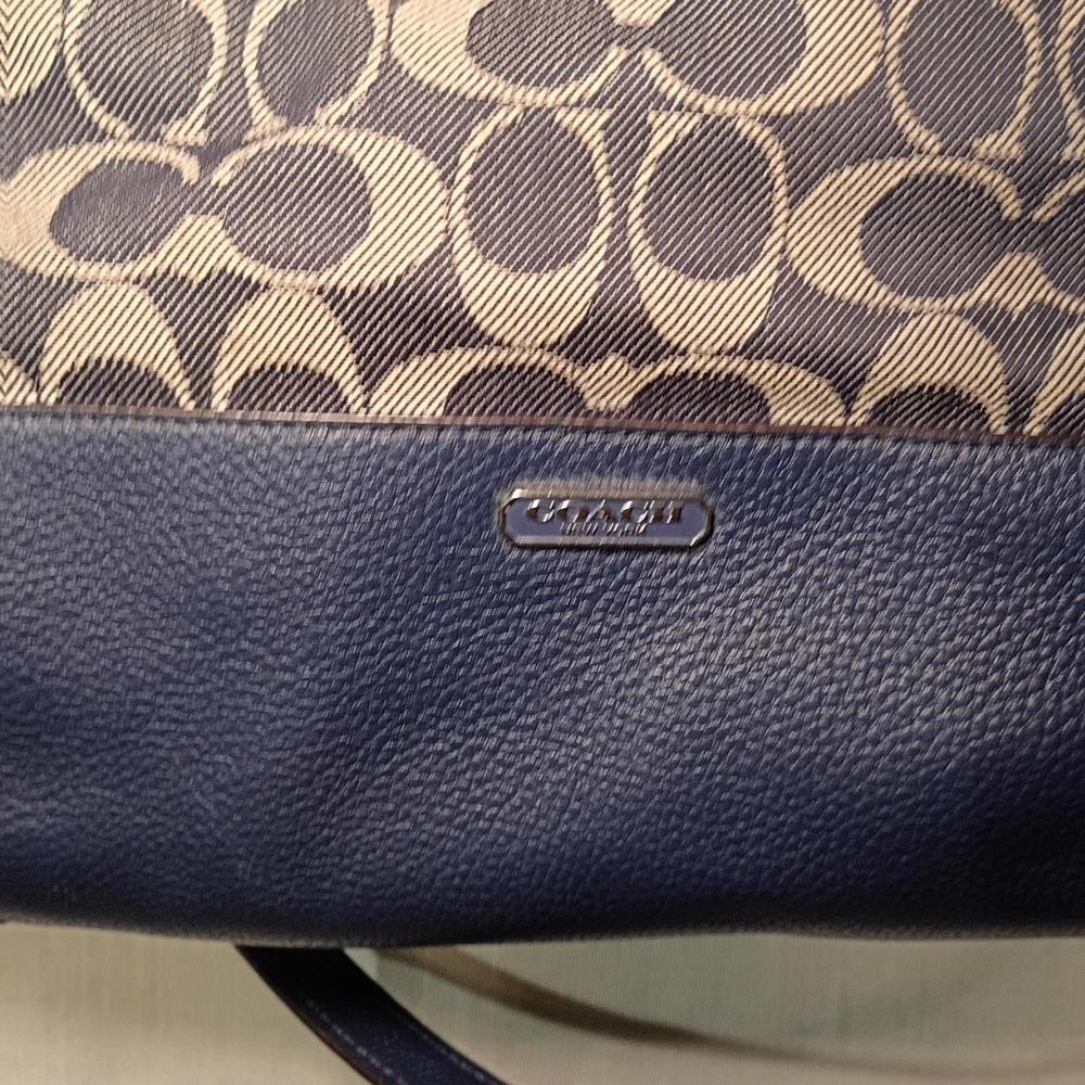 Coach Canvas and Leather Shoulder Bag - Black and Brown - Picture 2 of 14